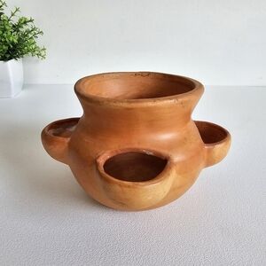 1982 Handcrafted Terracota Messner Ceramics USA Clay Pot Succulents Herb Planter
